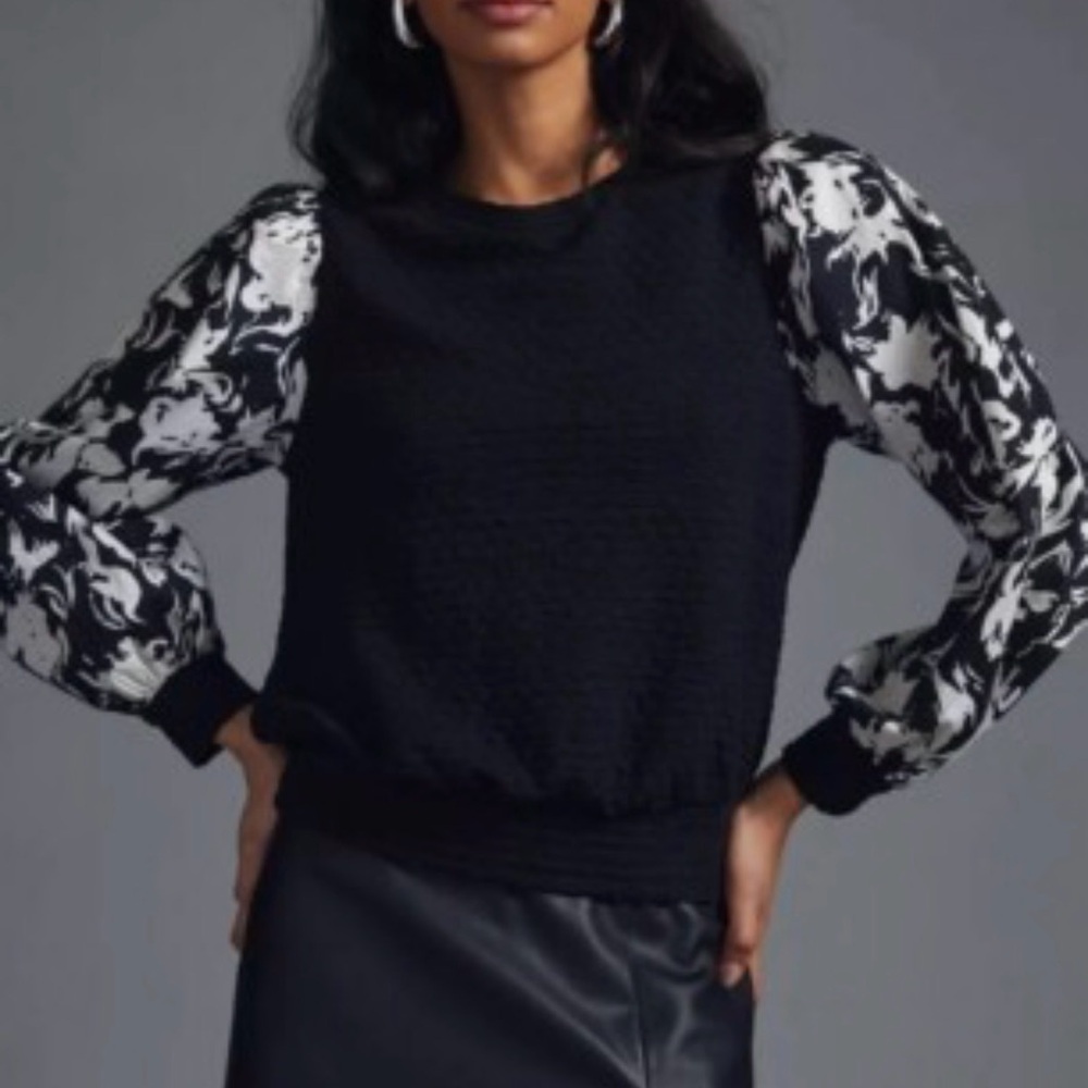 Anthropologie Porridge Black & White Women's Top